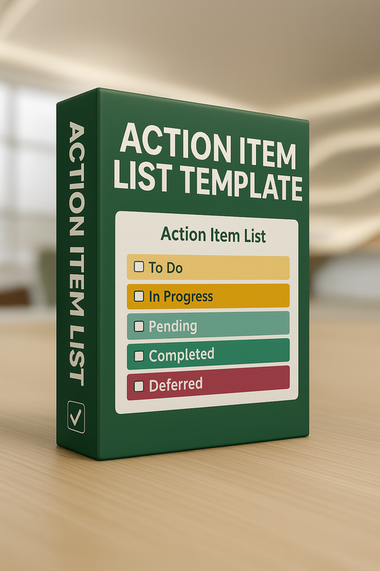 Free Action Item List Template